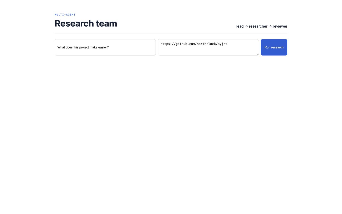 Research team running in the browser